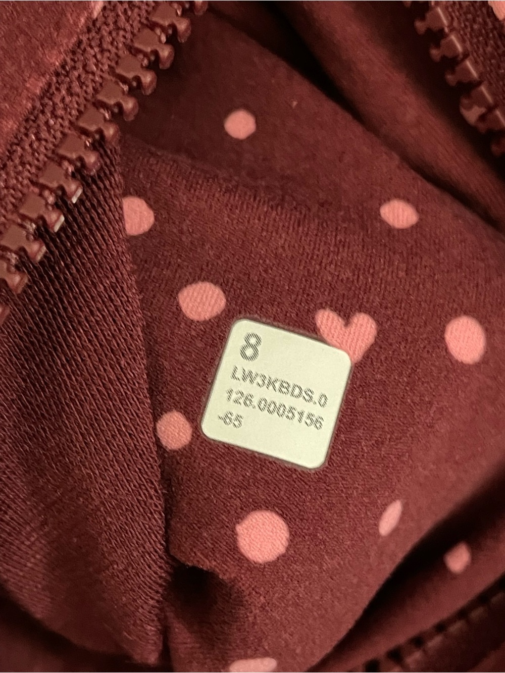Lululemon NWT Define Cropped Nulu Fill Zip Jacket Heart Scatter Dot Print Size 8 - Picture 5 of 6